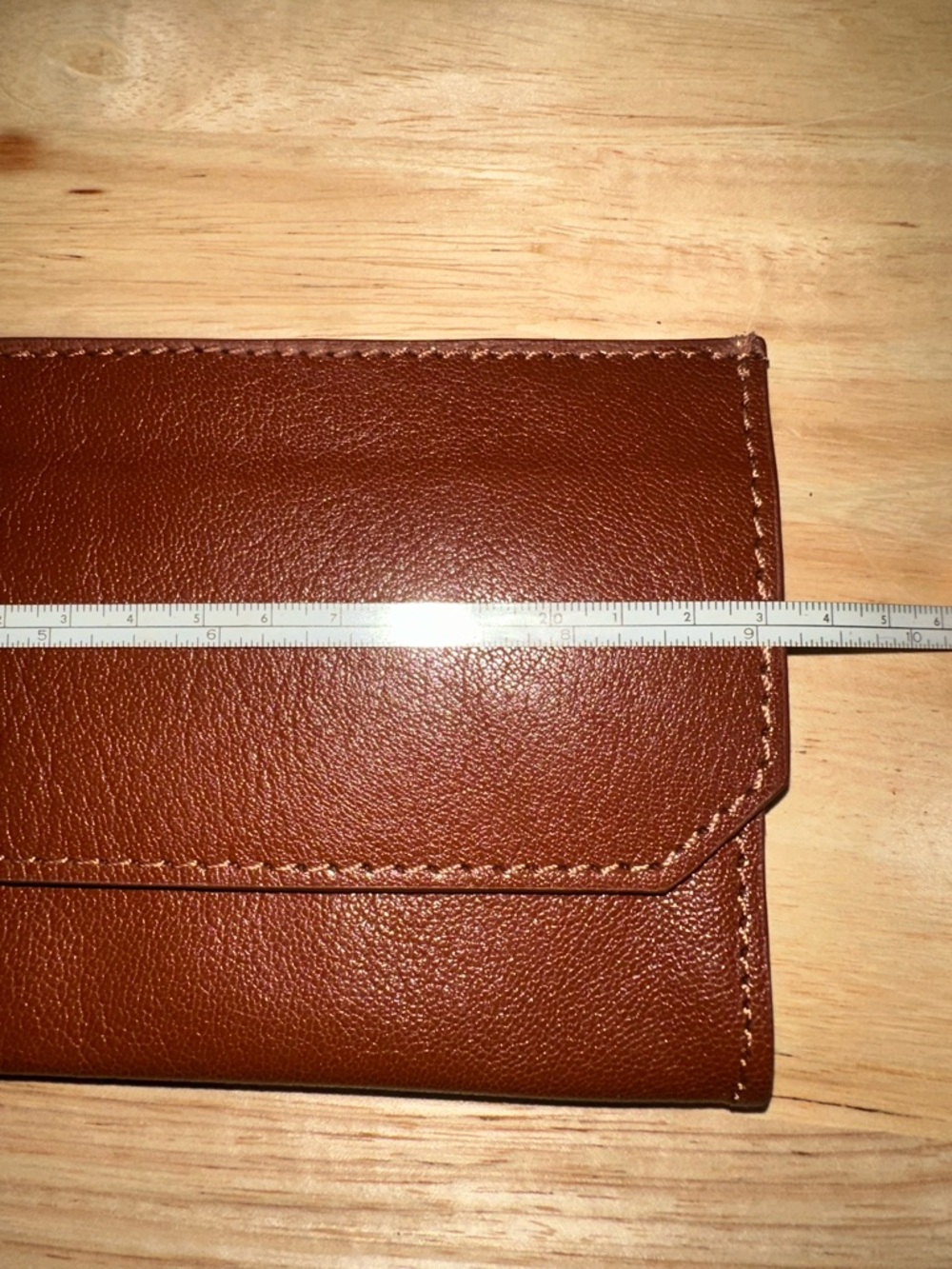 Classic Brown Leather Wristlet Clutch - Picture 4 of 7